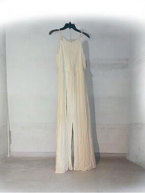 Cream Lace-Trim Maxi Dress - Women